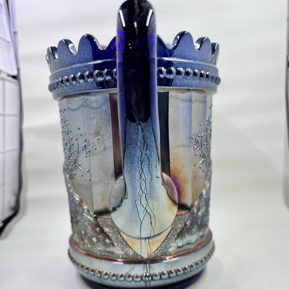Antique Dugan Peacock at the Fountain carnival glass pitcher - Picture 2 of 13